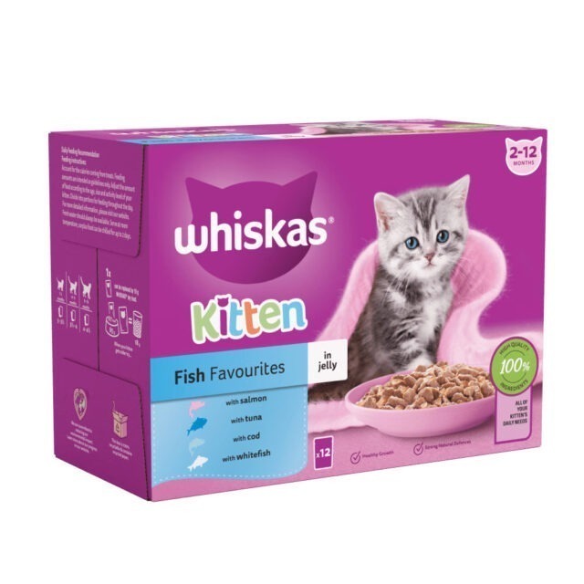 WHISKAS® Kitten 2-12 Months Fish Favourites in Jelly (85g)