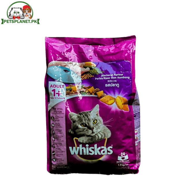 Whiskas Dry Adult Cat Food in Mackeral Flavor in 1.2Kgs & 2.9Kgs