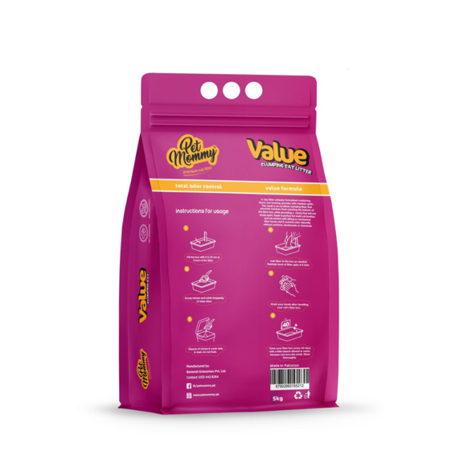 Pet Mommy Value Clumping Cat Litter back